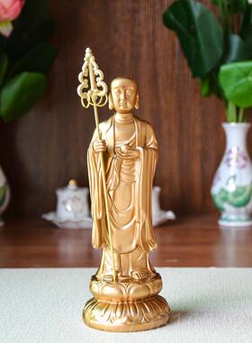 高档随精品树脂站藏佛像地仿地藏王菩萨身佛小佛像摆件厂家结缘铜