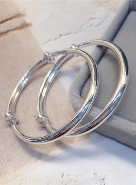 高档9拉99足银推款宝宝镯手镯 生孩子送银饰礼宝宝满品月银镯子