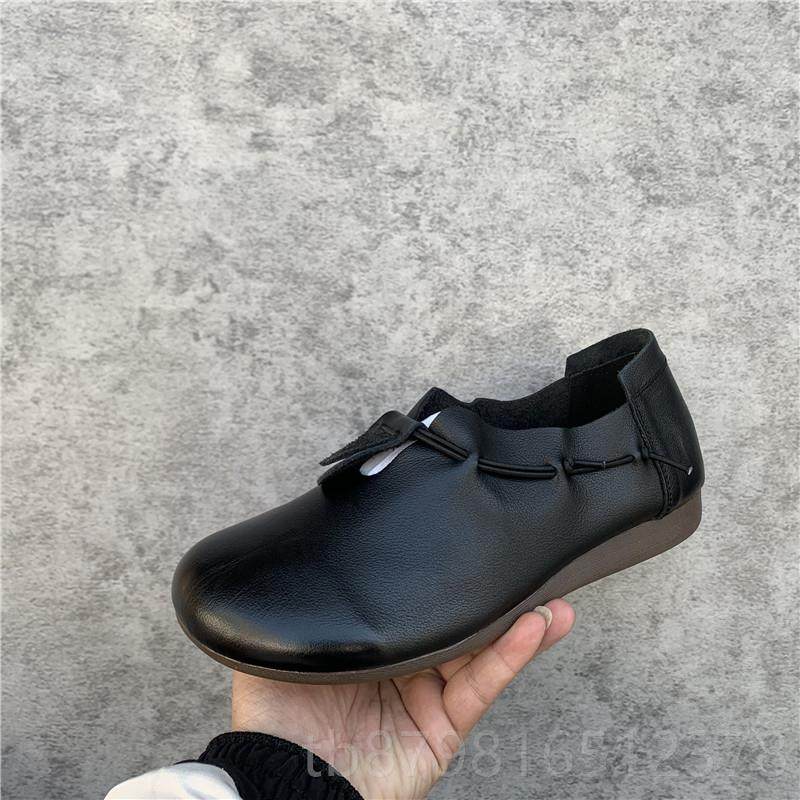 高档春新处理女鞋平底时尚深口季圆牛皮民族风套脚防滑妈妈头款女,女鞋,深口单鞋,淘宝优惠券,粉丝福利购,淘宝优惠卷