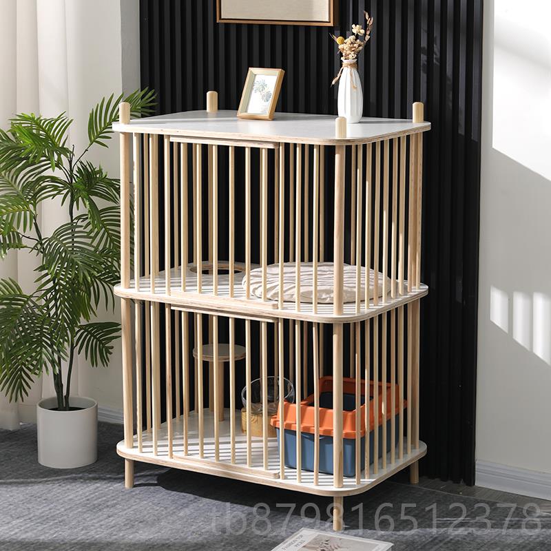 高档实木猫窝两层笼子猫封别墅人共用半闭跳台猫中小型猫猫屋