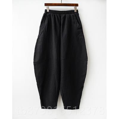 高档款太极女式练棉麻宽松长裤裤功裤春秋亚麻灯笼裤新休闲裤武术图片