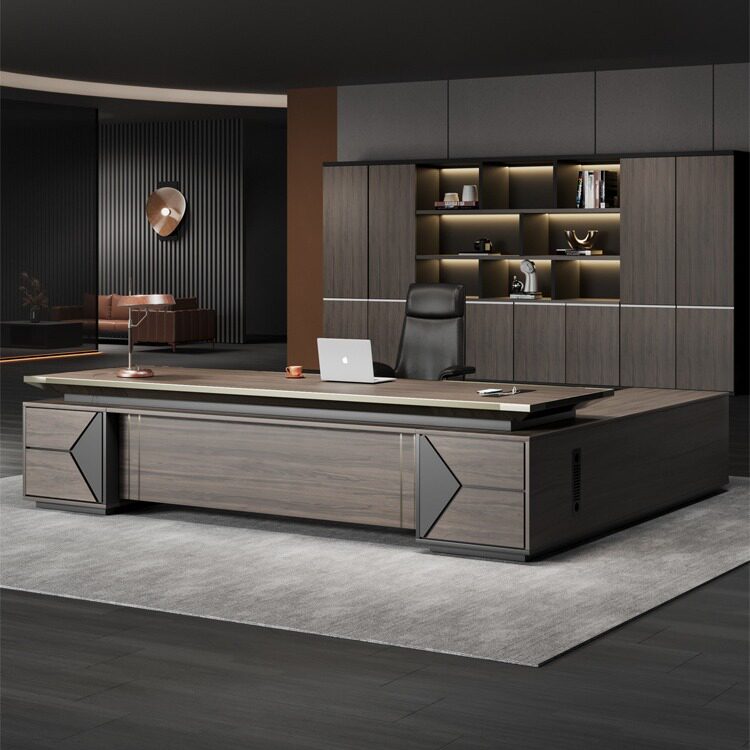 铝合金轻奢老板桌椅组合简约现代办公室单人高档主管班台经理家具