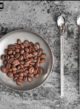 日本进口咖啡勺日式侘寂wabisabi燕振兴甜品水果叉不锈钢点心叉子