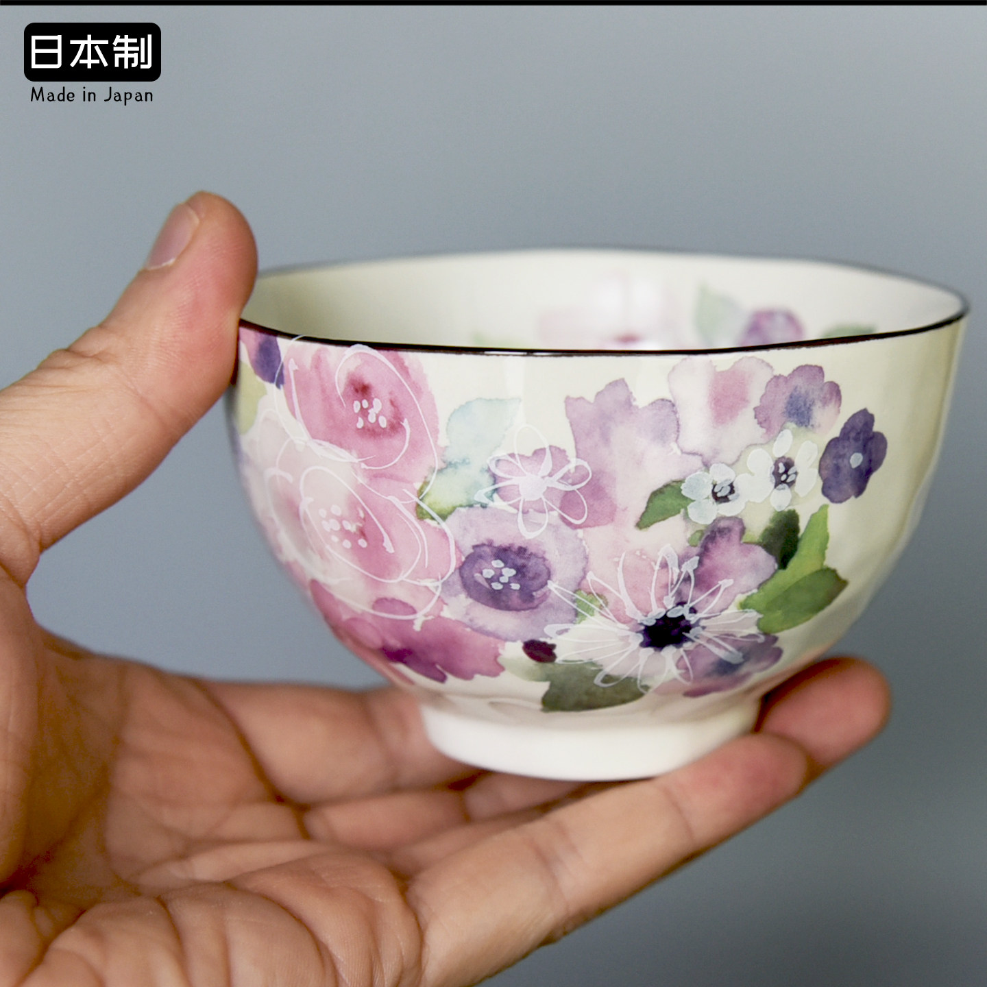 ceramic陶碗日本进口米饭碗家用复古花纹高颜值礼盒花卉日式汤碗