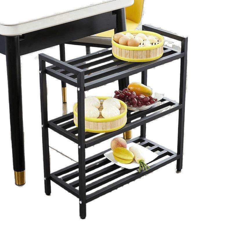 火锅店酒店简易厨房置物架收纳架落地金属小推车多层放菜架子包邮