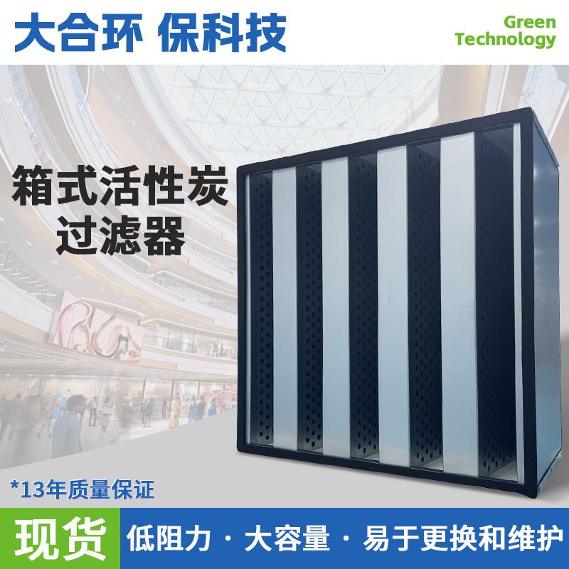 生产包覆式活性炭箱式中效空气过滤器铝合金框初高效空气过滤网