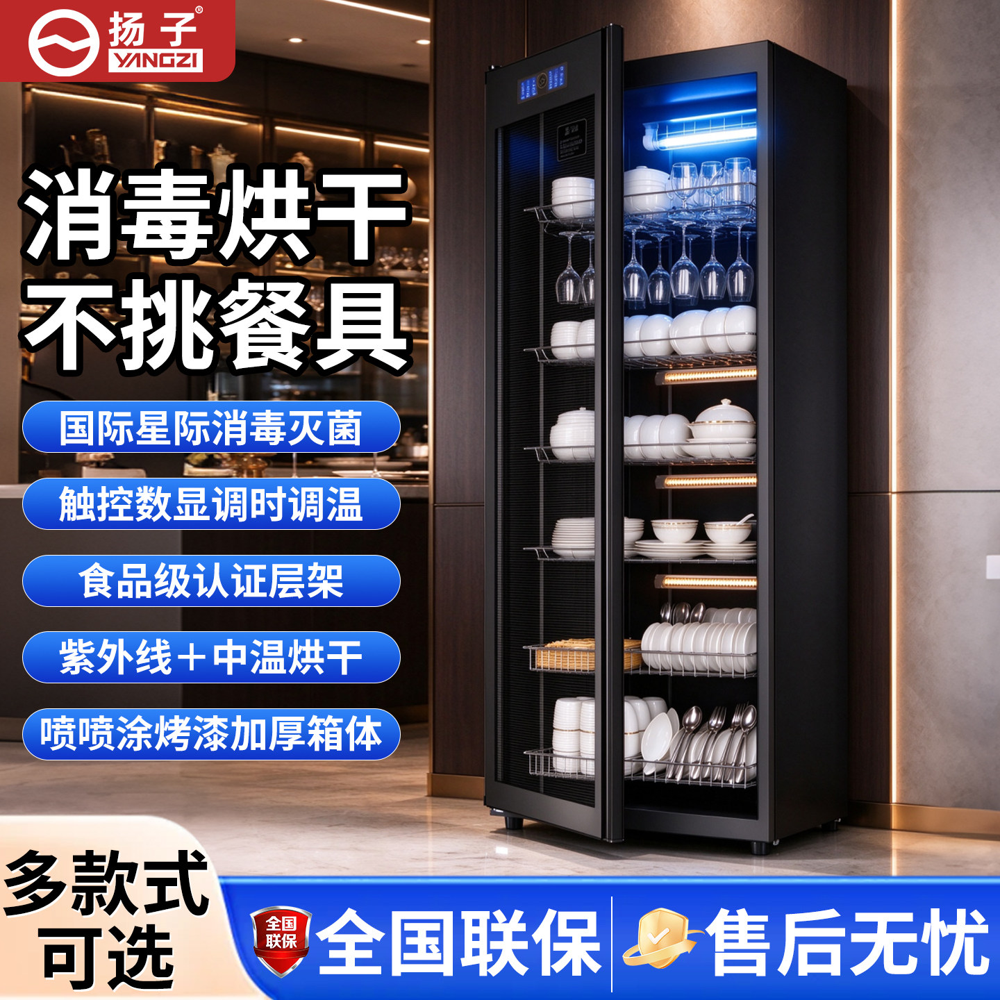 扬子消毒柜家用立式大容量饭店餐饮会所商用消毒碗柜碗筷餐具碗架