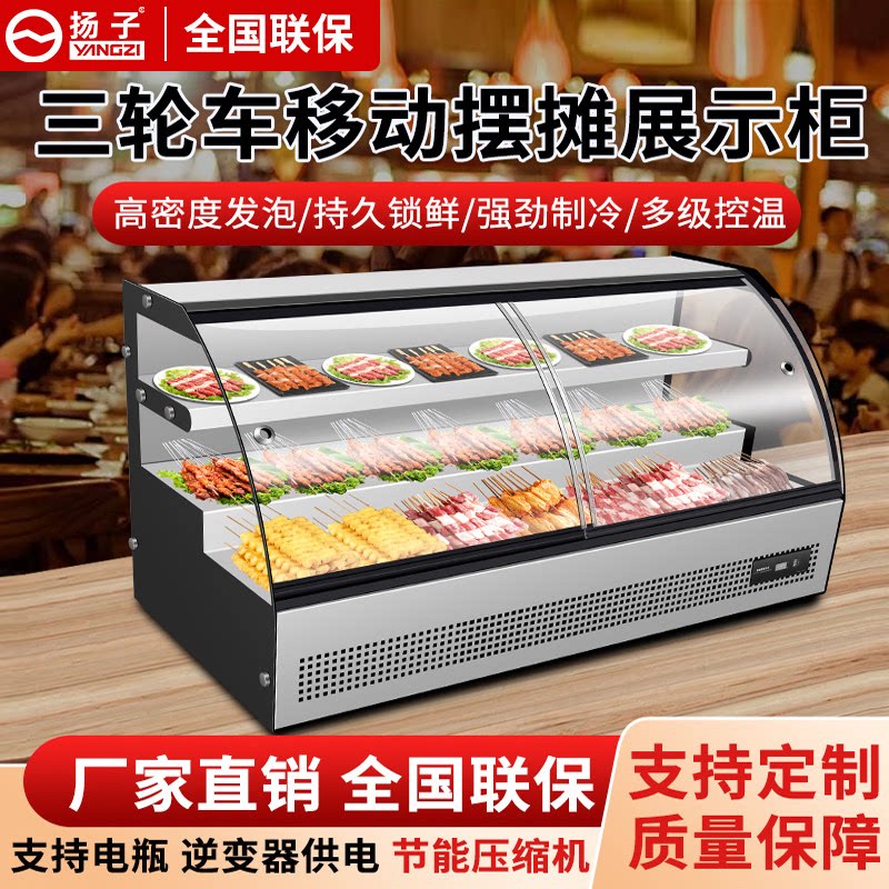 扬子台式阶梯冰台饭店冷藏点菜冷冻串串保鲜烧烤商用摆摊展示冰柜
