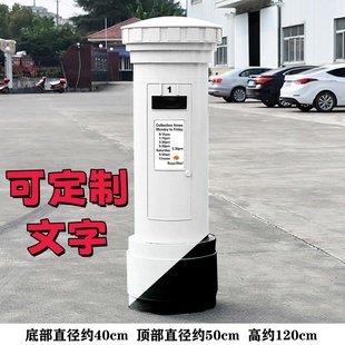 特大号英伦复古邮筒模型摄影道具家居软装饰摆件铁皮邮政信箱摆设