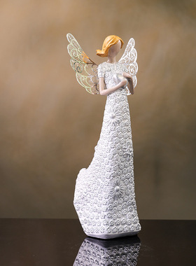 创意欧式爱心天使树脂工艺品摆件家居装玄关桌面饰品