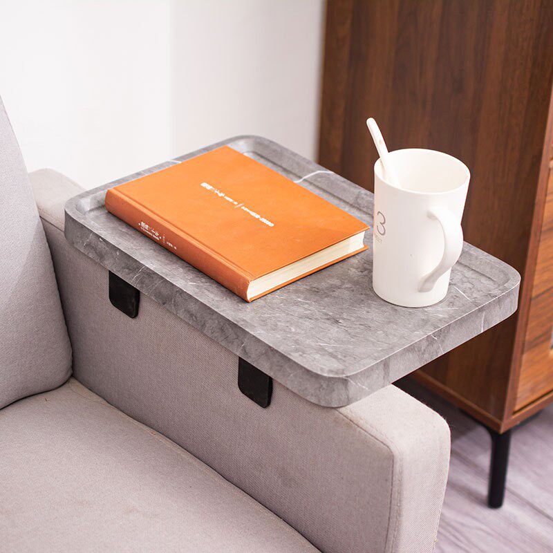 家用沙发扶手实用客厅边几可移动式茶几边几茶台木纹石纹方形茶托