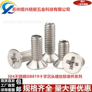 304不锈钢十字沉头机螺钉平机螺丝沉机螺钉GB819十字沉头螺丝M2