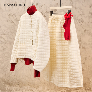 名邦女装2025冬新款新中式盘口含牦牛绒加厚设计感洋气棉衣外套