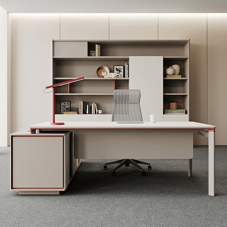 轻奢老板办公桌总经理单人主管桌简约现代办公室家具电脑桌椅组合