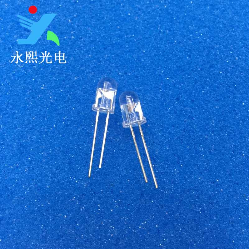 5MM短脚白发黄绿led灯珠 f5普绿色发光二极管 三元绿灯
