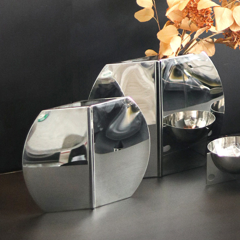 现代创意不锈钢花器摆件玄关书房办公室卧室客厅扁形花瓶软装饰品,模玩/动漫/周边/娃圈三坑/桌游,文化/体育周边,淘宝优惠券,粉丝福利购,淘宝优惠卷