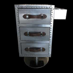 饰箱柜客厅酒吧理发店摆设 装 复古做旧铝皮金属箱子摆件 北欧风格