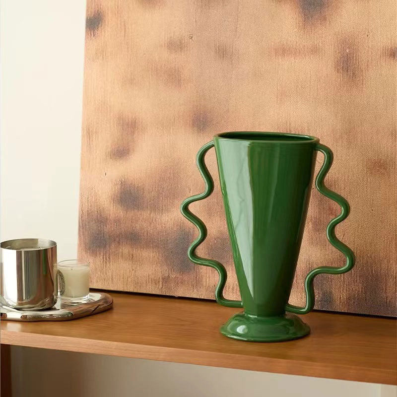 现代极简波浪树脂花瓶客厅装饰品样板间桌面摆件工艺品软装摆设,模玩/动漫/周边/娃圈三坑/桌游,文化/体育周边,淘宝优惠券,粉丝福利购,淘宝优惠卷