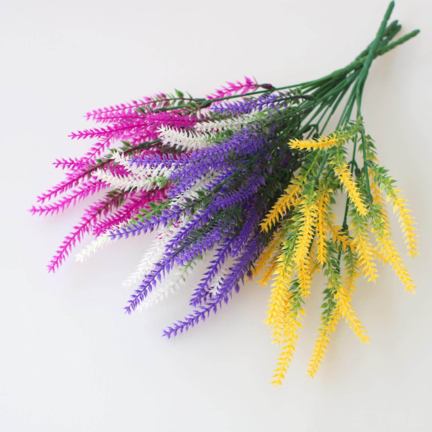 田园装饰仿真紫色薰衣草塑料花室外婚庆工程插花装饰景观假花摆件