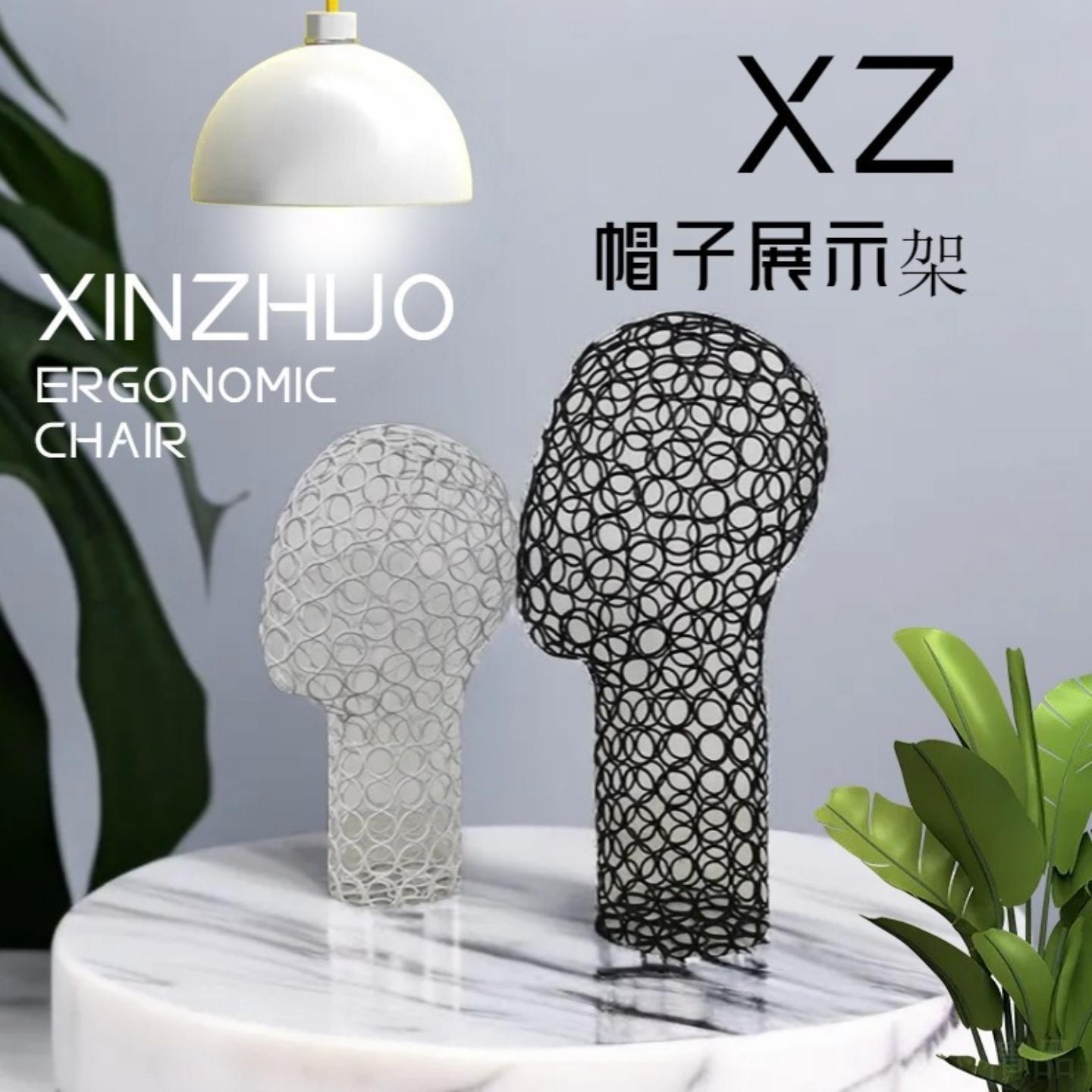 电镀铁艺橱窗假发头模展示架