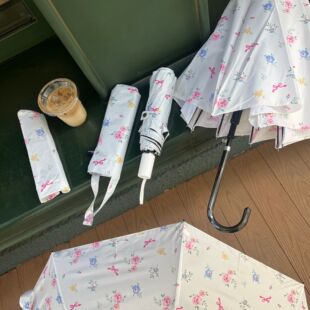 新款碎花女自动长柄雨伞直杆晴雨伞折叠防风耐用学生伞批发礼品伞