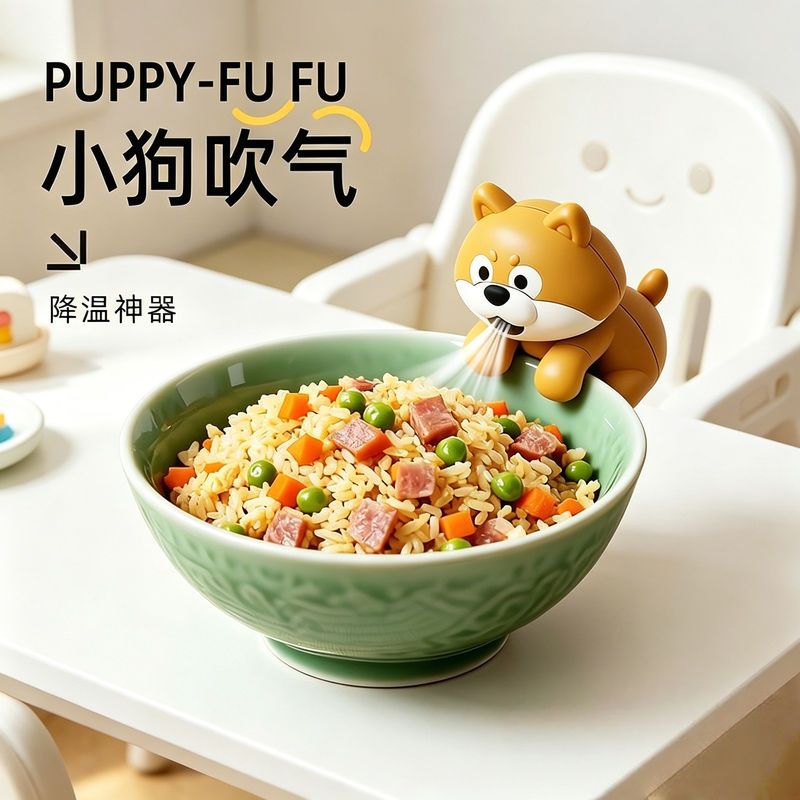 小狗吹气吹饭凉饭风扇食品级吹辅食神器宝宝专用婴儿吃饭儿童降温