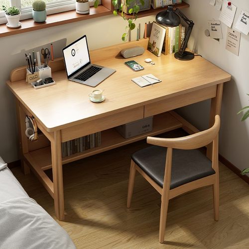 实木书桌家用现代简约办公桌电脑桌卧室学习桌小户型学生写字桌子