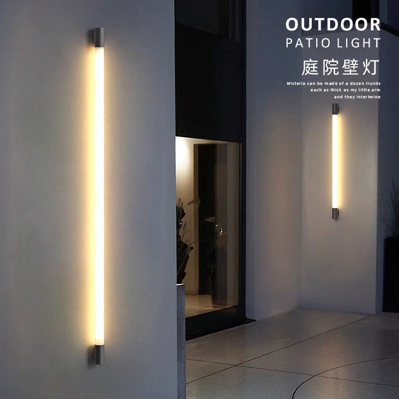 户外长条壁灯别墅庭院墙壁灯现代简约室外露台阳台玄关过道景观灯