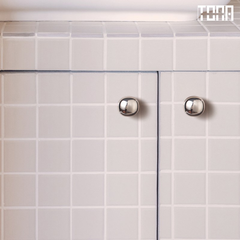 与秋果.同那TONA 电镀钛银色黄铜单孔拉手法式中古衣柜抽屉门把手