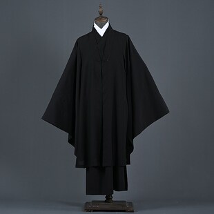 春夏季三清领宽袖道袍男女同款道装比甲披风明制汉服大褂长袍马甲