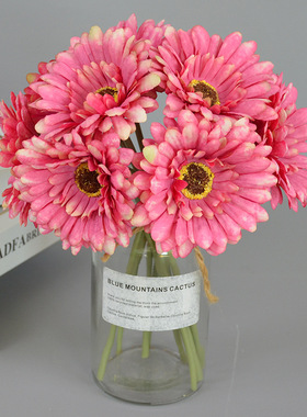 仿真菊花批发绢花单支短杆非洲菊家居客厅插花装饰弗朗菊花束摆件
