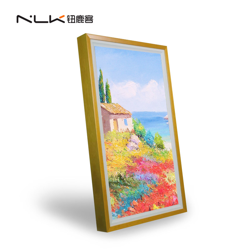 钮鹿客 32 43 55英寸 木制画框广告机 壁挂 纯平贴墙  液晶显示屏 数字标牌 海报机 安卓一体机