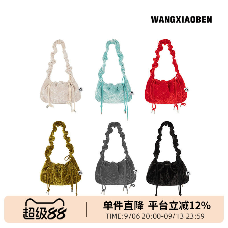 王小笨 新款多色多巴胺丝绒DuangDuang泡芙包女单肩包 BH1210749图片