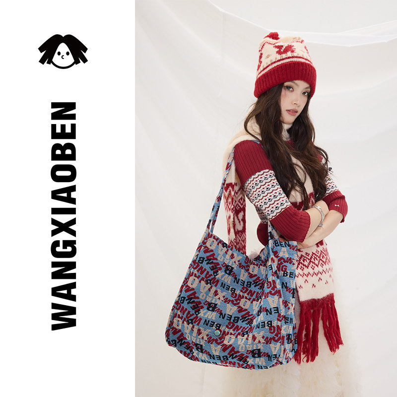 WANGXIAOBEN原创新款圣诞系列休闲简约小迷糊女款单肩包CD2009704,箱包皮具/热销女包/男包,通用款女包,淘宝优惠券,粉丝福利购,淘宝优惠卷