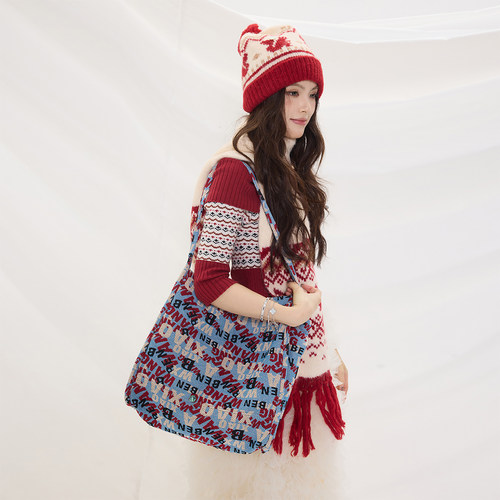 WANGXIAOBEN圣诞新款单肩女包