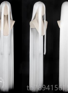 高档曼柒殿阁万用长发15o0cm黑色色银白色古装白长直发高温丝直cs