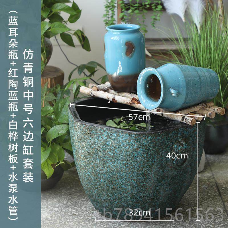 高档景镇粗德陶陶瓷鱼缸睡莲盆花大缸碗莲盆缸仿水缸石金鱼流荷水,宠物/宠物食品及用品,桌面缸,淘宝优惠券,粉丝福利购,淘宝优惠卷