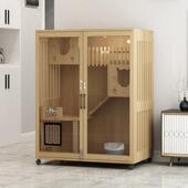 高档实木猫别墅猫笼猫舍豪华猫窝猫繁公育酒笼猫展猫示柜店猫寓猫