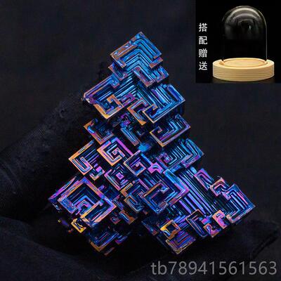高档铋晶素体金属结晶化学元收石藏矿石标本原创饰意礼物全新品摆