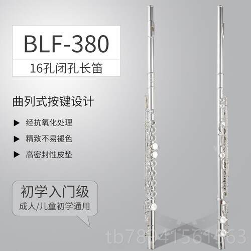 高档法e国Blanch笛乐器初学者专业演奏16长/17孔镀银开长闭两用笛