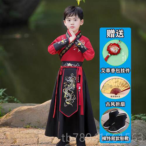 高档儿童服古唐风男孩儿古装侠客风男童装汉幼园帅气武侠服秋款演