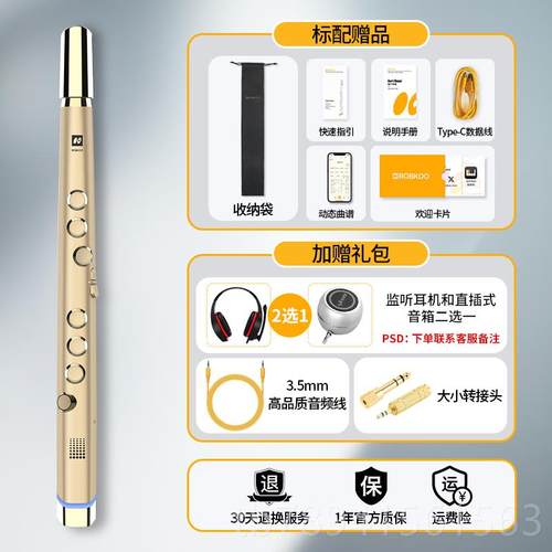 高档笛ROBKOO锣钹新款小小吹管国产电管子真采样电笛萨克斯初学电