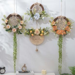 背景墙装饰品挂件花环彷真花墙壁幼儿园客厅墙上卧室创意遮丑挂饰