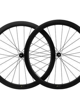 NOVATEC久裕D412-412碳纤维轮组真空开 口公路自行车中锁桶轴50mm