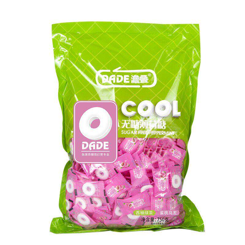 澹叠无糖薄荷糖有个圈的强劲清凉散装清新口气750g润喉口香糖果