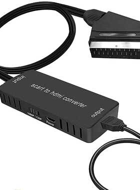 SCART TO HDMI带线款scart转HDMI转换器 scart转接头支持1080P