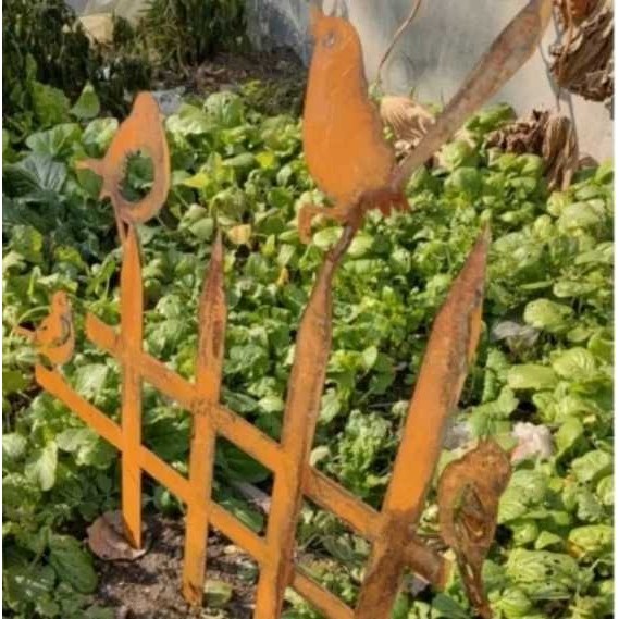 TemuShein热销款生锈的金属猫鸟花园艺术地插金属庭院桩艺术,家居饰品,户外/庭院摆件,淘宝优惠券,粉丝福利购,淘宝优惠卷