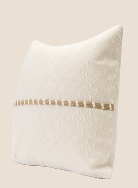 NEWC新宸优品 北欧白色方形抱枕客厅沙发飘窗麻绳装饰靠枕可拆洗