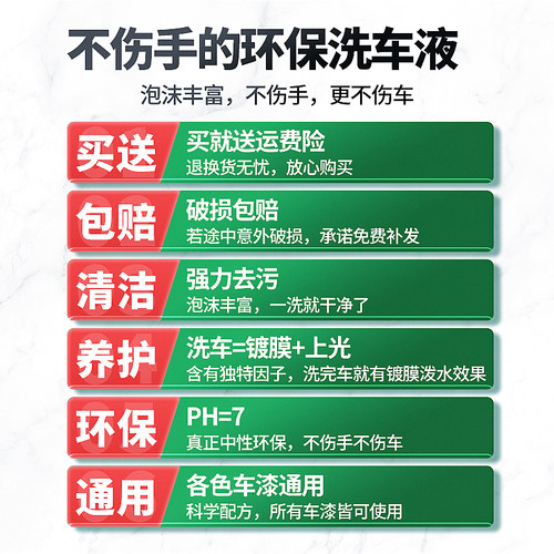 GS吉士镀晶洗车液中性高浓缩强力去污泡沫镀膜神器预洗汽车清洁剂
