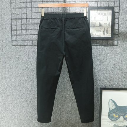 春秋2024新款秋冬季九分休闲裤男士修身小脚直筒加绒加厚弹力裤子